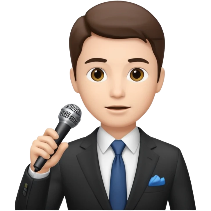 newsroom, news anchor with mic emoji