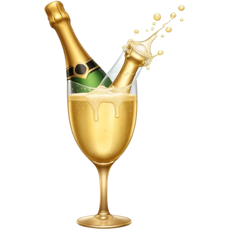 Champaine bottle open spurt emoji