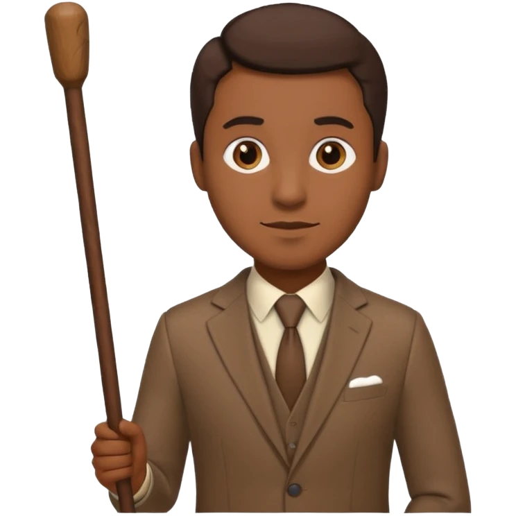 Give me a brown suit with stick just the clothes and add a stick beside emoji