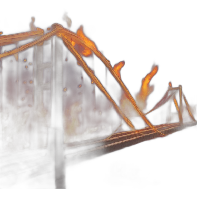 bridge surrounded by fire emoji