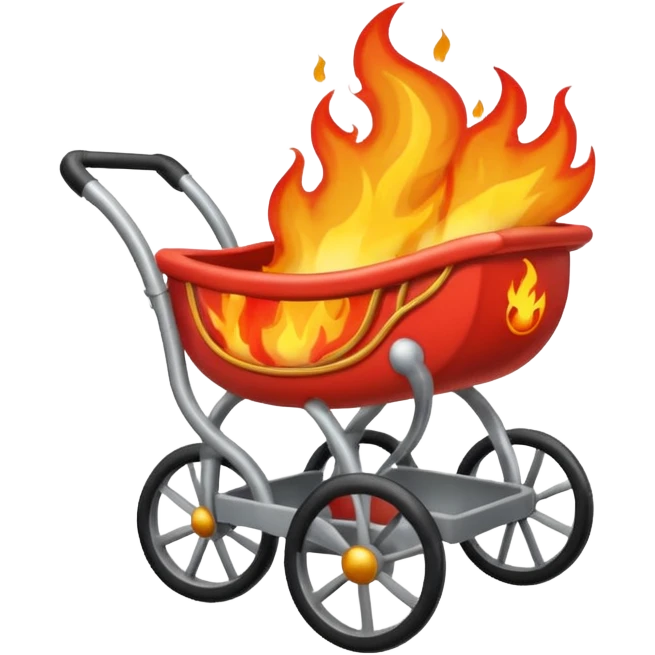 Stroller on fire emoji
