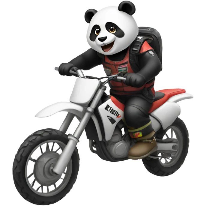 panda riding a dirt bike  emoji
