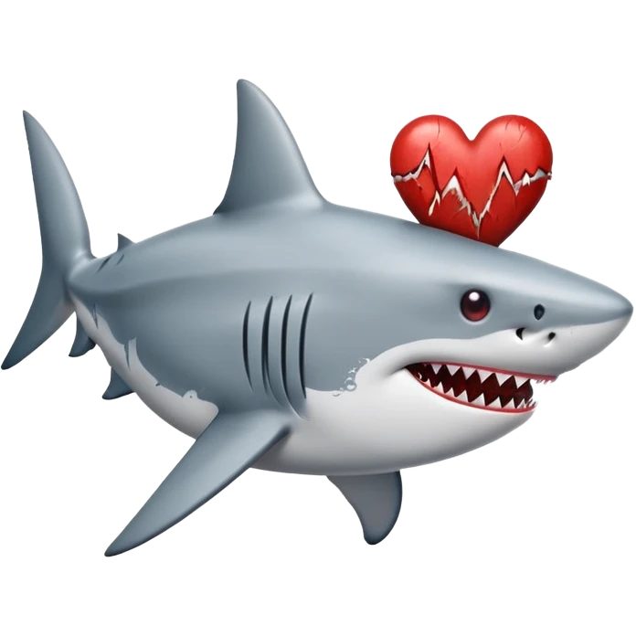shark holding a heart emoji