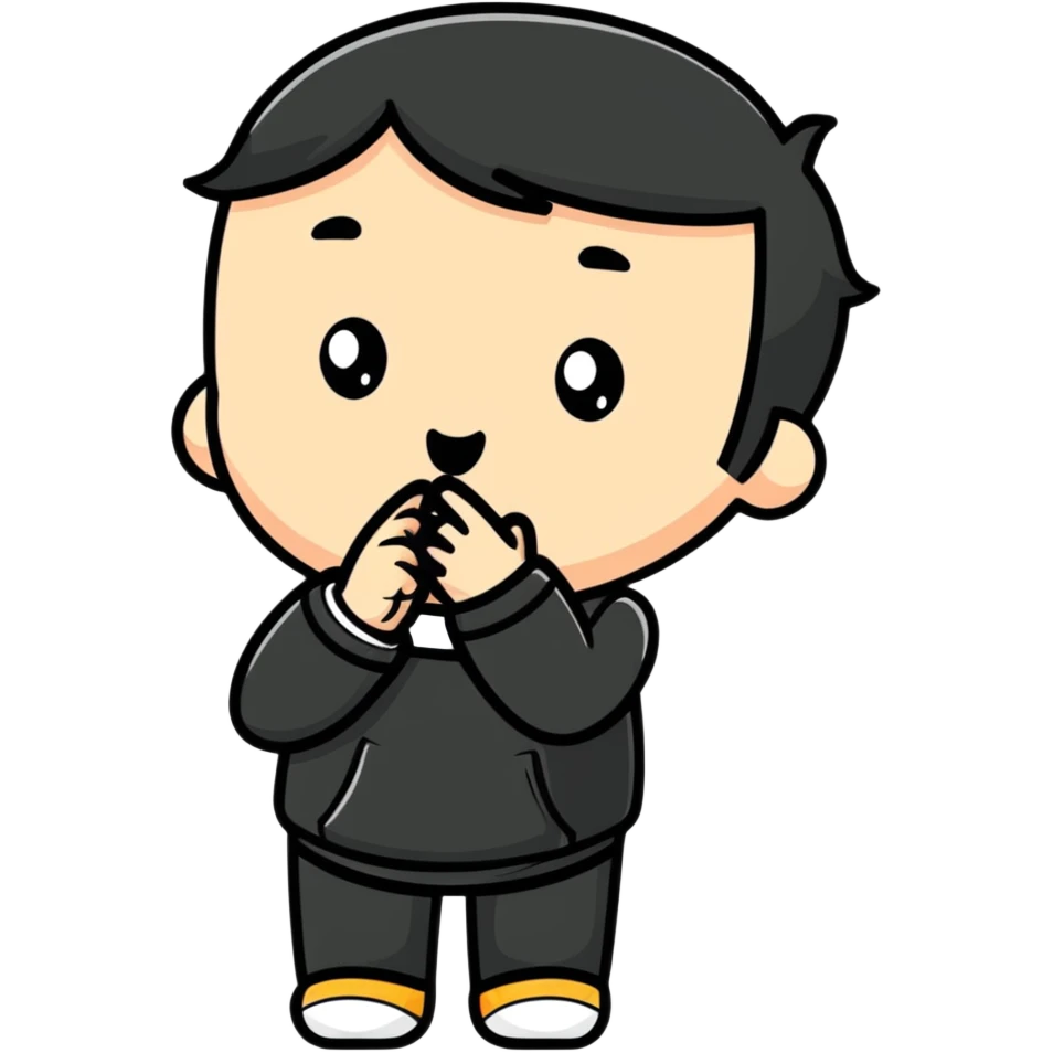 cute character making shhh gesture emoji