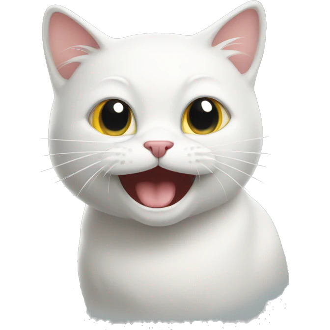 Burping white cat emoji