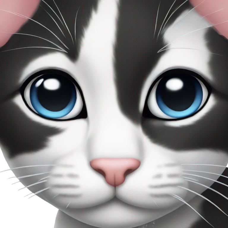 Cute tuxedo cat face emoji
