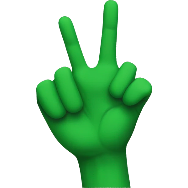 green hands pointing at  emoji
