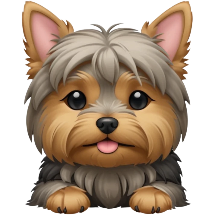 yorkshire dog laying down with closed eyes emoji