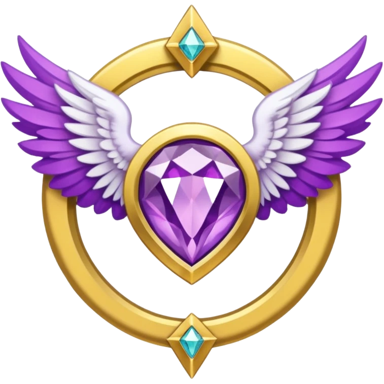holy emblem with white wings and purple diamond in the middle emoji