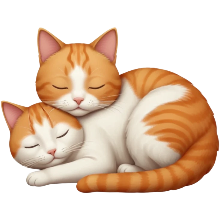 ginger and white small cat eyes closed lying down in funny position emoji