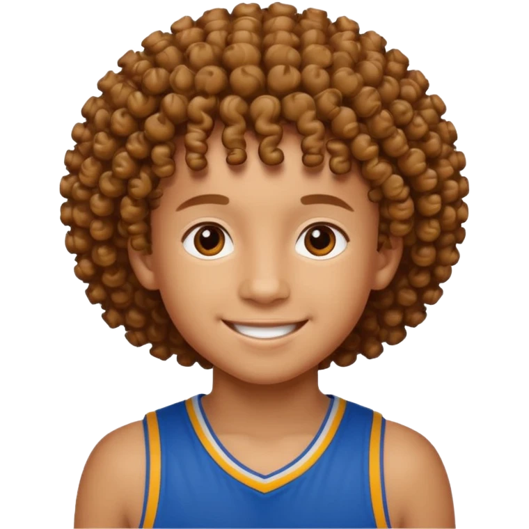 8 numaralı kıvırcık cocuk basketçi emoji