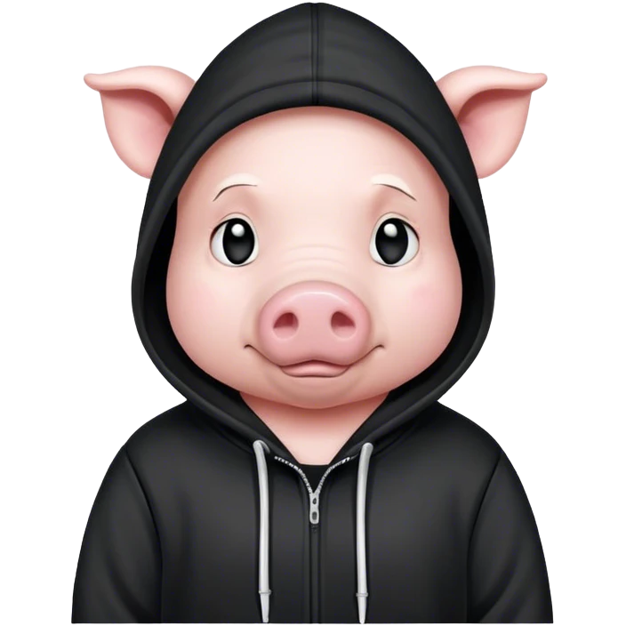 Emo pig wearing a hoodie  emoji