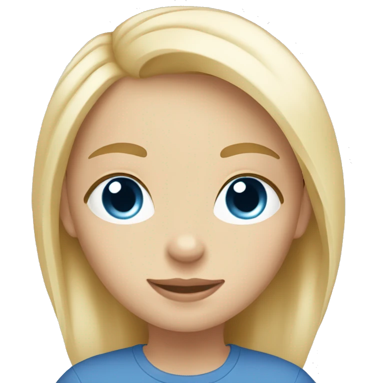 Blonde girl blue eyes holding spitz white blonde emoji