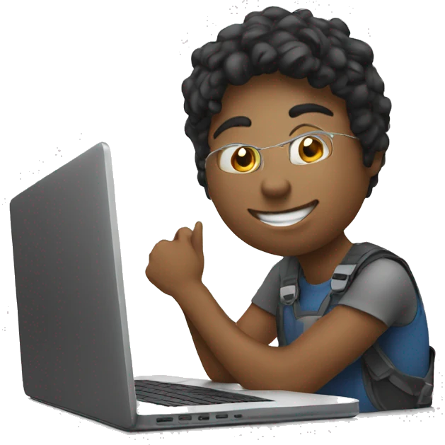 Editing a video on a laptop emoji