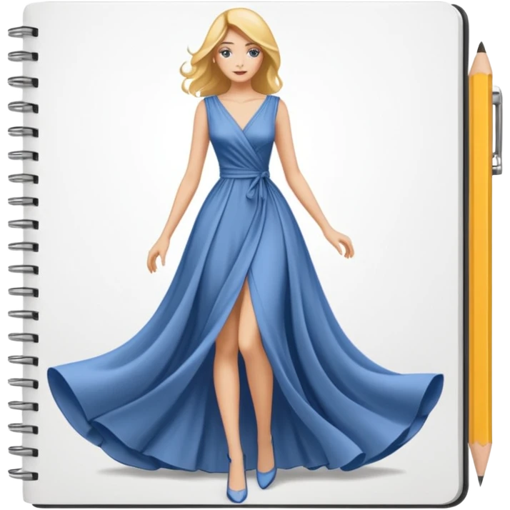 fashion skecth on sketch book, with pencil emoji