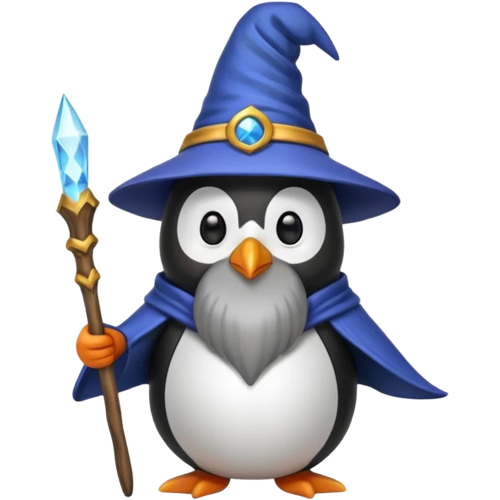 Funny wizard penguin that’s nonchalant  emoji