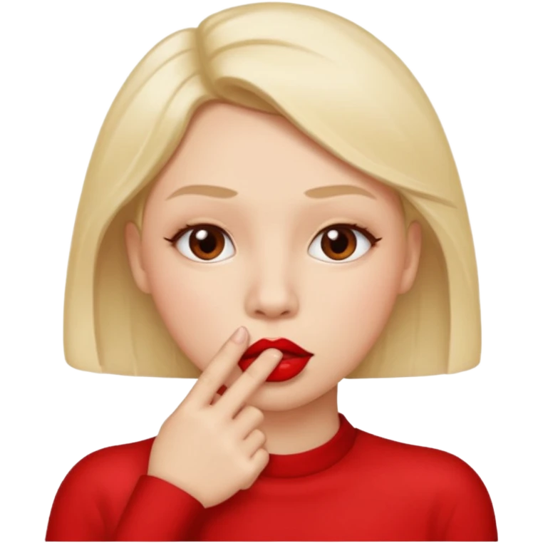 Um dedo dentro da boca emoji