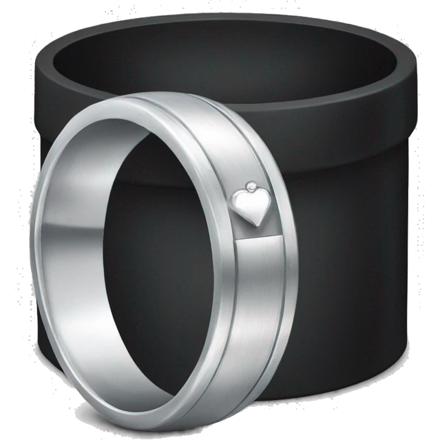 silver wedding band in a black ring box emoji