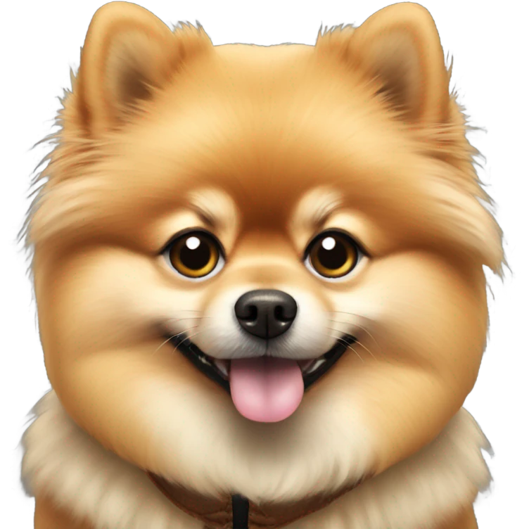 Pomeranian wearing vest emoji