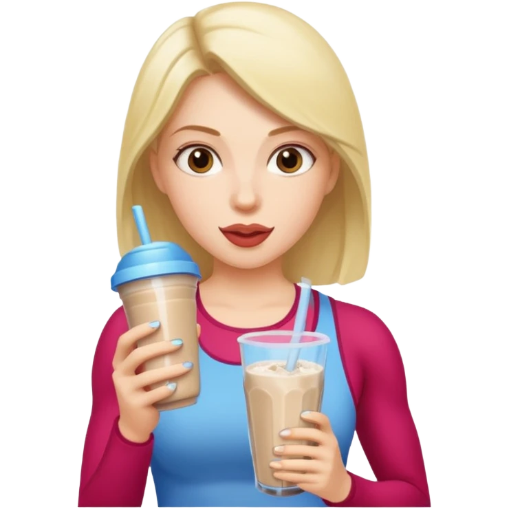 woman eating protein shake emoji