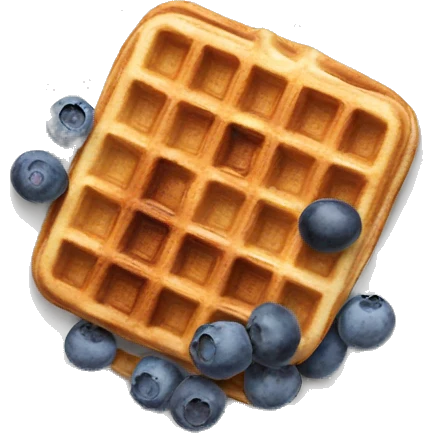 belgian waffles with blueberries emoji