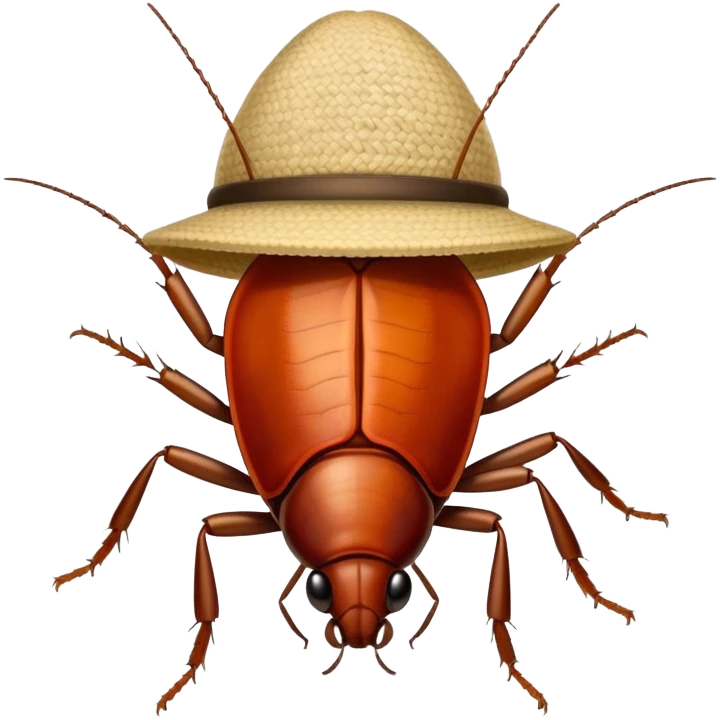 Cockroach with rice farming hat emoji