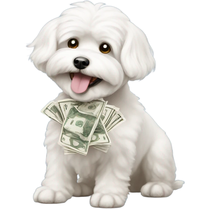 Maltese Bichon buying with money  emoji
