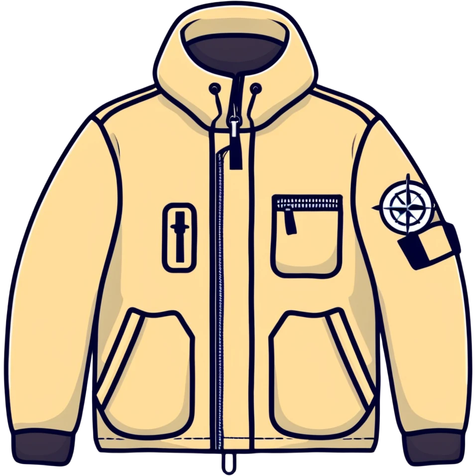 Stone Island casual jacket with compass badge emoji