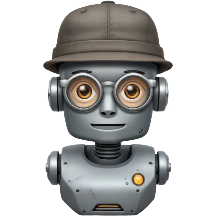 glasses tattoed robot with hat  emoji