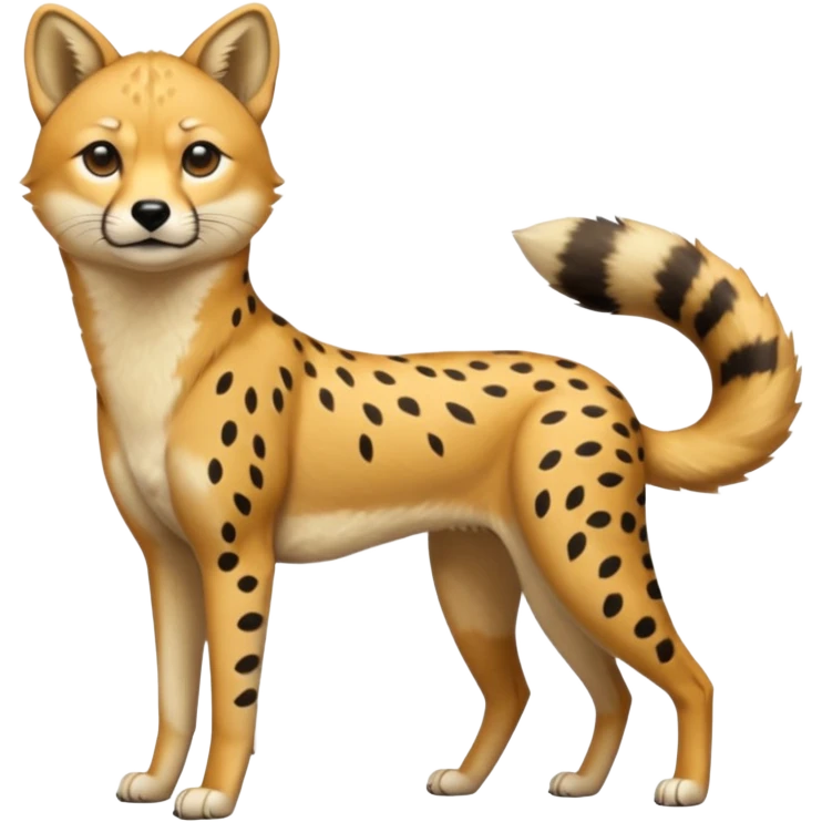Cheetah-Dingo-Jackal-Civet-serval-shiba-inu-hybrid, full body emoji