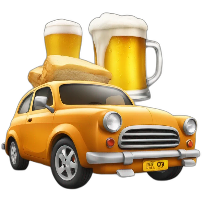 Car met a bier  emoji