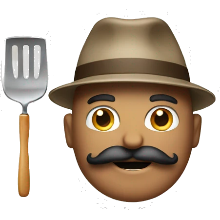 guy grilling with mustache and hat emoji