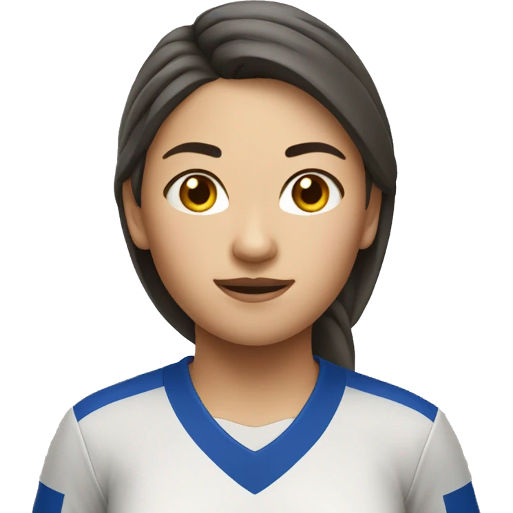 Asian Caucasian female soccer player emoji