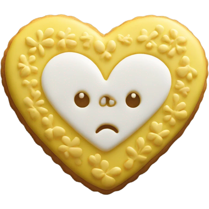 Yellow cookie heart with ohana emoji