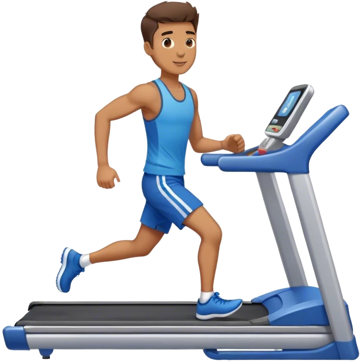 guy in blue shorts Treadmill emoji