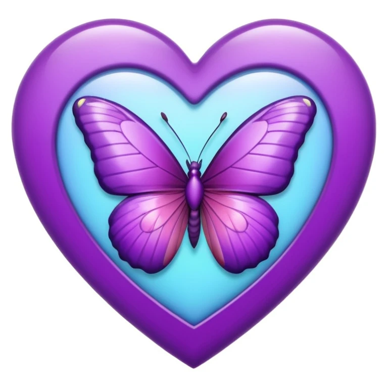 purple heart with a butterfly border emoji