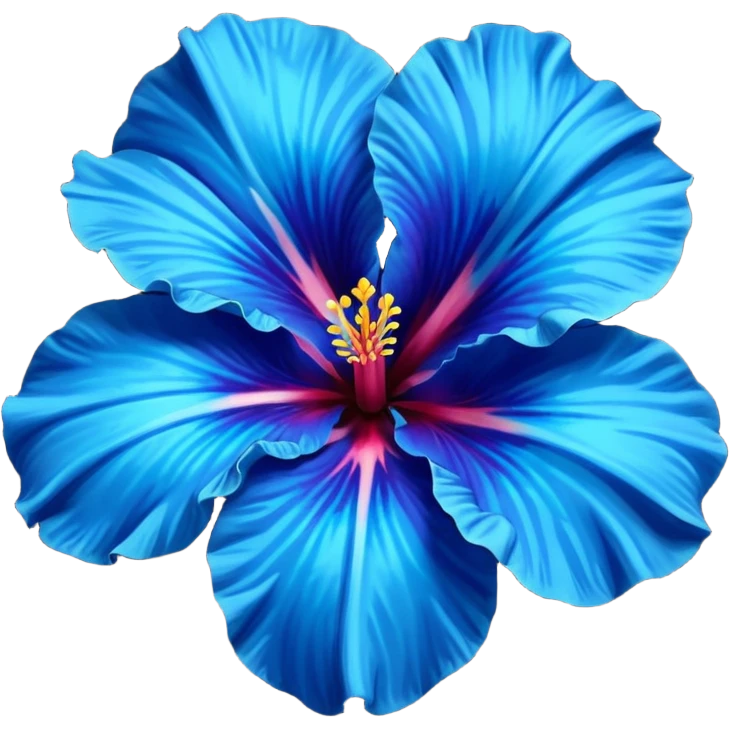 ultramarine hibiscus w cyan center (no yellow) emoji