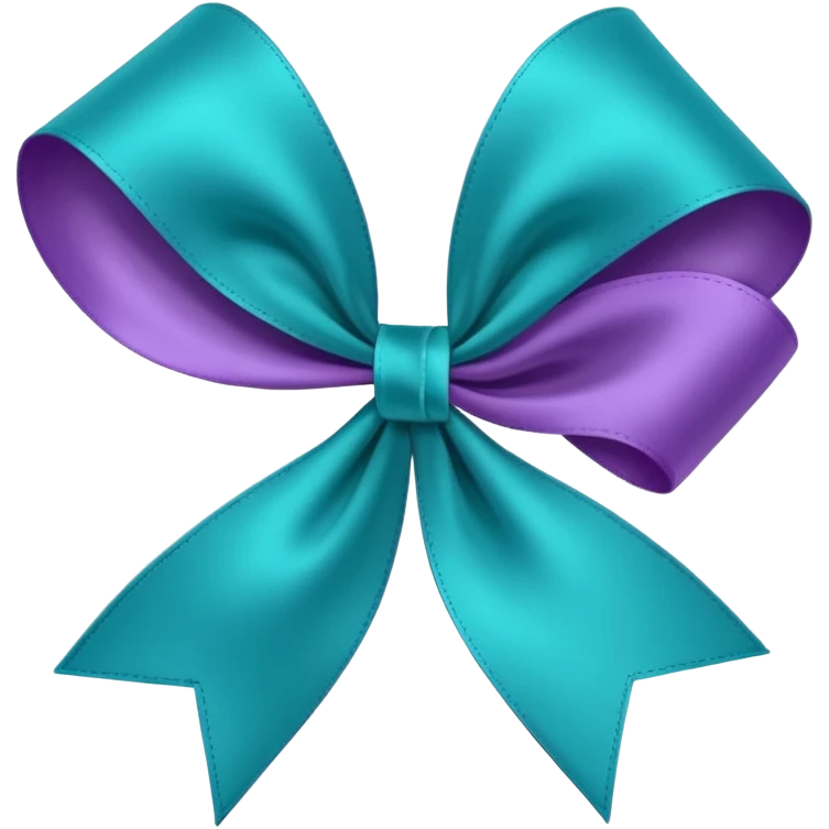 Teal and purple ribbon emoji