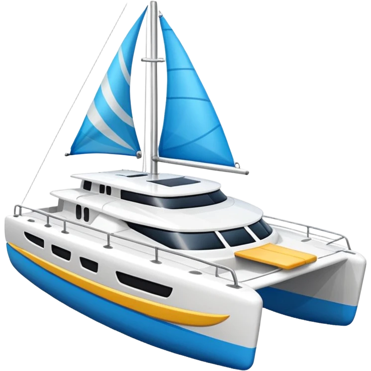 A catamaran with a white background. No wording or lettering on the boat  emoji