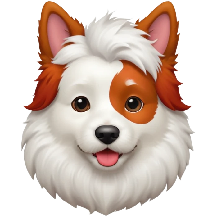 white dog with red beard emoji