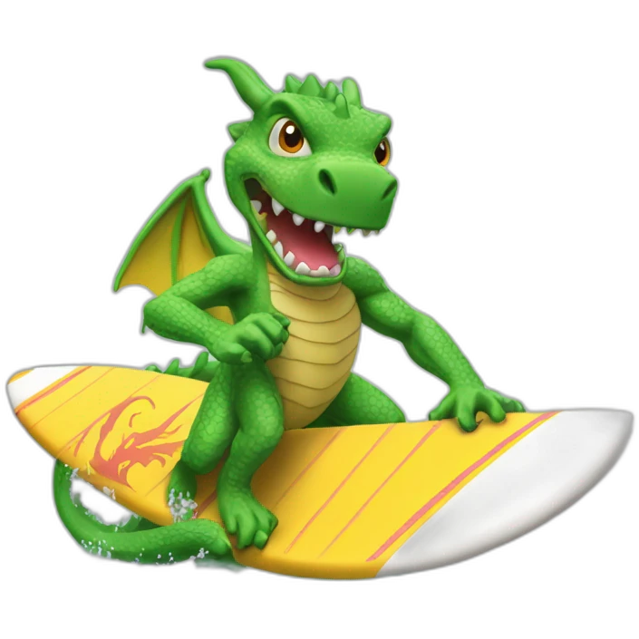 Surfeur sur dragon emoji