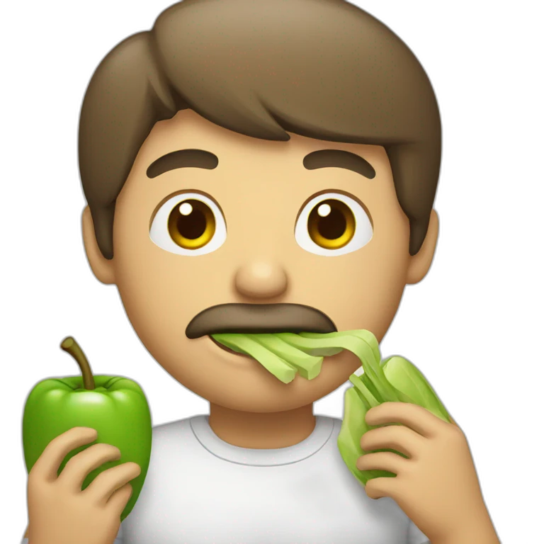 man eating healthy emoji