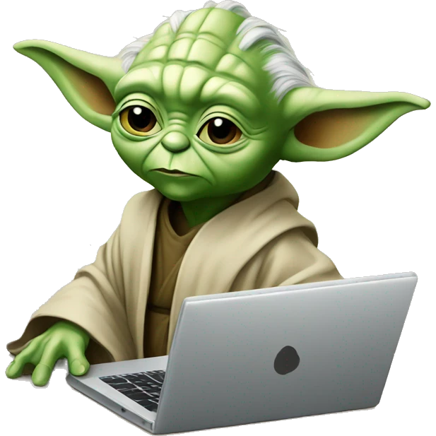 Yoda with laptop emoji