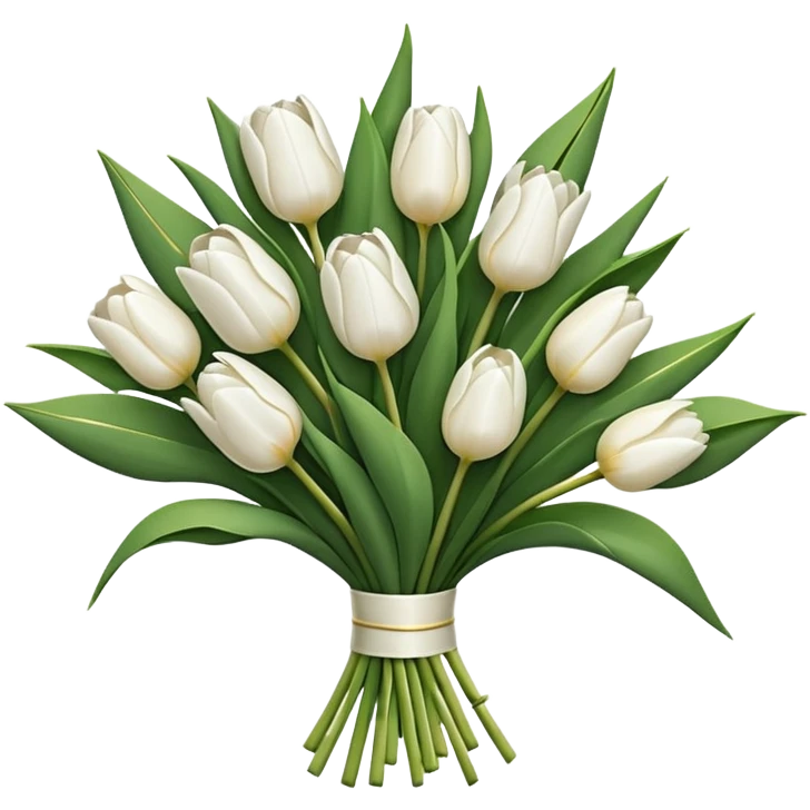 bouquet of white tulips emoji