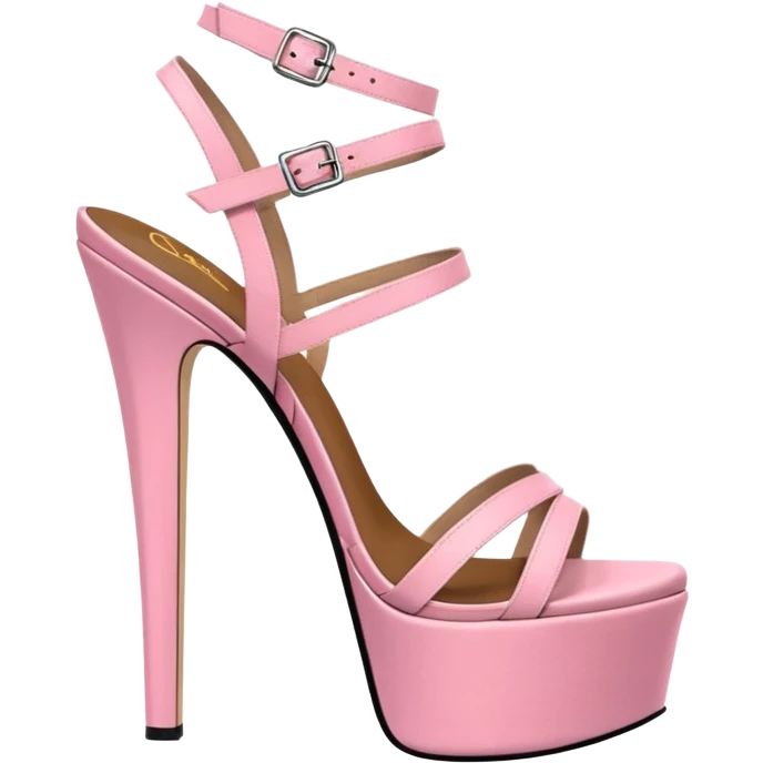 platform heel sandal, stiletto, pink, thick platform, 8 inch emoji