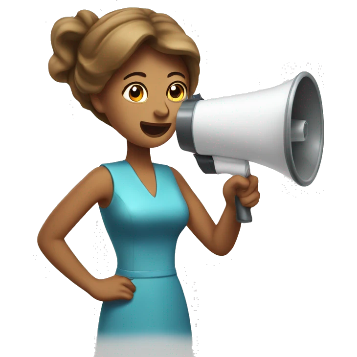 housewife with megaphone emoji