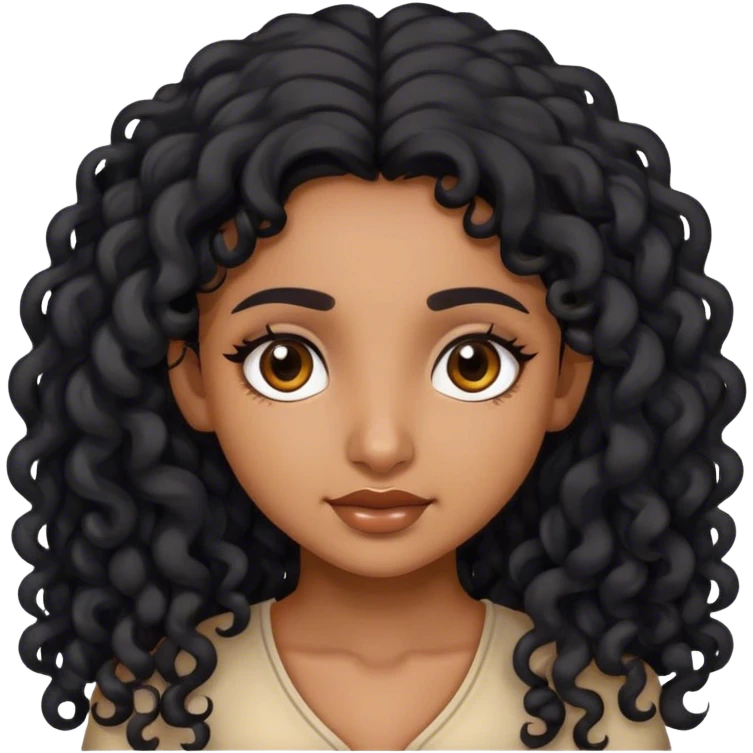 indian girl with black curly long hair emoji