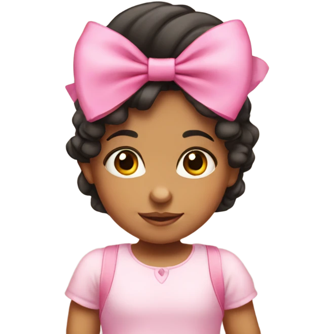 Hispanic toddler girl with pink bow  emoji