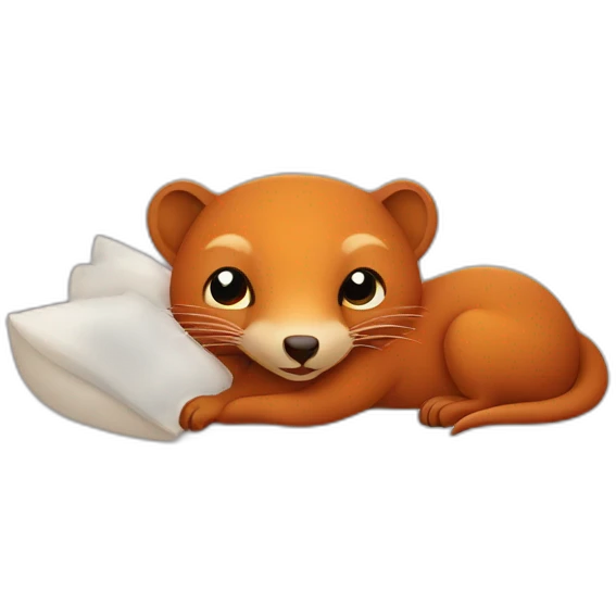 red cheerful mongoose in bed emoji