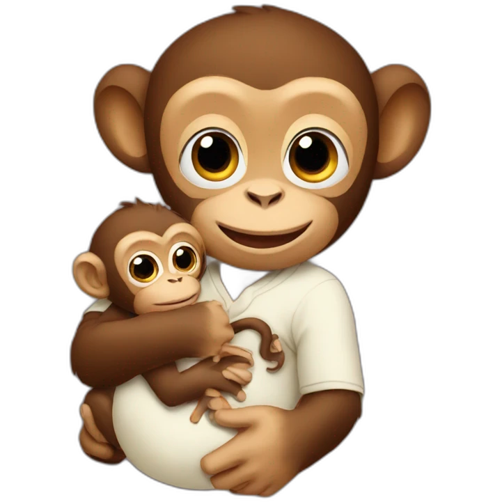 monkey holding baby emoji